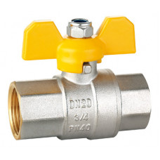 Кран шаровой HLV-Gas ( ручка-бабочка) внут-внут резьба 1" ( HLV-104227.N.03 )