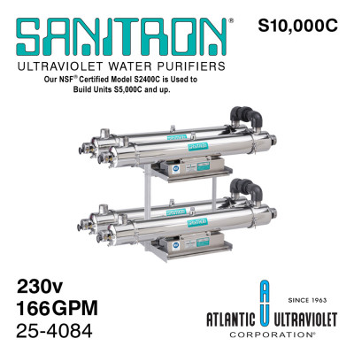 Atlantic SANITRON S10000C УФ система Q=28м³/ч при 40 мДж/см², P=560Вт