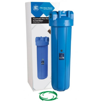 AquaFilter BB20" подключение 1" синий натрубный корпус фильтра типа "Big Blue", спускной клапан