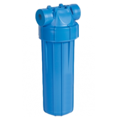 AquaFilter 10" резьба 1", 6 bar, 2 упл. кольца натрубный корпус фильтра с синим стаканом и синей крышкой, возд. клапан, пластиковая