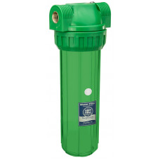 AquaFilter с латунной резьбой 1", 6 bar, антибактериальный, устойчивый к УФ излучению трёхэлементный прозрачный натрубный корпус фильтра 10", воздушный клапан.