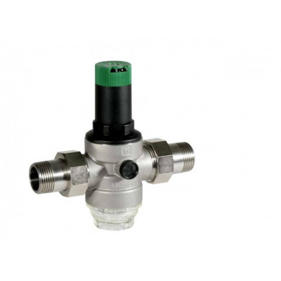 Honeywell D06F-11/2B Регулятор давления со сбалансированным седлом и встроенным фильтром (размер ячейки 0.16 мм), DN40. PN25. Tmax 70 °C. Диапазон настройки 1.5-6.0 бар. Корпус – латунь, присоединение – наружная резьба
