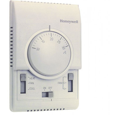 Honeywell T6373A1017 Механический термостат для фэн-койлов серии XE70, 10…30 °C, SPDT, 4(2)A, 230В. Нагрев или охлаждение, ручной переключатель (on/off), переключатель скорости вентилятора (1/2/3)