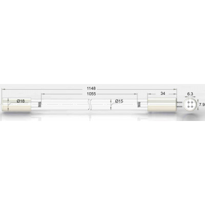 Snxin ET-45UV L=1148мм, D=18мм, P=120Втсменная уф лампа T5120 GРН1148Т5L к системам ET-45, FC-45