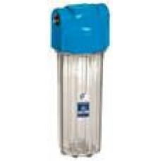 AquaFilter 10" Прозрачный усиленный натрубный корпус фильтра, с латунной резьбой 1/2", 10 bar, 2 уплотнительных кольца, воздушный клапан, новинка !