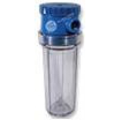 AquaFilter 10" Классический прозрачный натрубный корпус фильтра, 6 bar, с латунной резьбой 3/4", классическая компановка с одним уплотительным кольцом.