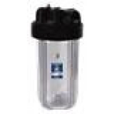 AquaFilter 10" Прозрачный корпус фильтра типа "Big Blue", с клапаном, латун. резьба 1".