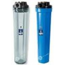 AquaFilter 20" Синий натрубный корпус фильтра типа "Slim", подсоединение 3/4", клапан.
