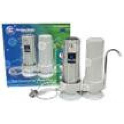 AquaFilter Двойной кухонный настольный фильтр для очистки воды, картриджи механич. и угольной очистки, присоед. к смесителю, перекл. поток воды фильтр. /