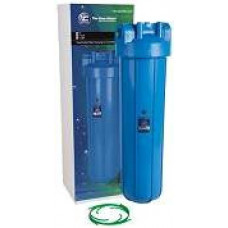 AquaFilter 20" Синий обновленный усиленный натрубный корпус фильтра типа "Big Blue", подключение 1 1/4", спускной клапан, в упаковке.