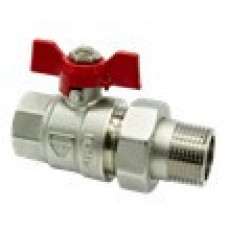 HLV Butterfly Brass Ball Valve with Union FxM HLV-Optima/ Кран шаровой HLV-Optima с полусгоном (ручка-бабочка) внут-наруж резьба 1/2"