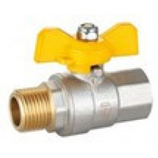 HLV Butterfly Brass Ball Valve FxM HLV-Gas/ Кран шаровой HLV-Gas ( ручка-бабочка) внут-наруж резьба 1/2"