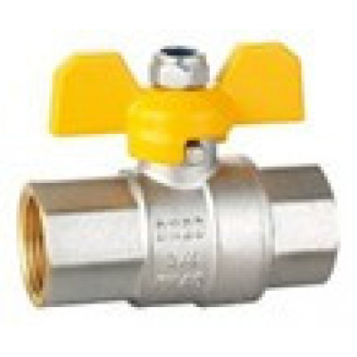 HLV Butterfly Brass Ball Valve FxF HLV-Gas/ Кран шаровой HLV-Gas ( ручка-бабочка) внут-внут резьба 1/2"