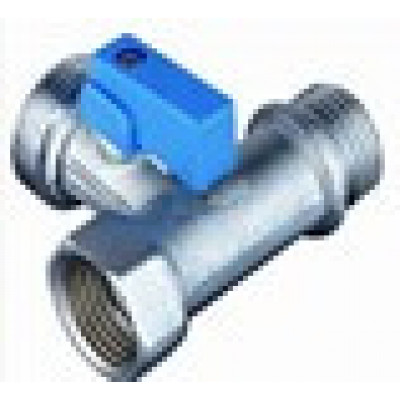 Calpeda Sanitary 3-way Brass Valve (nickel plated) HLV/ Кран-тройник HLV для подключения сантехнических приборов (никелированный) 1/2" x 3/4" x 1/2"